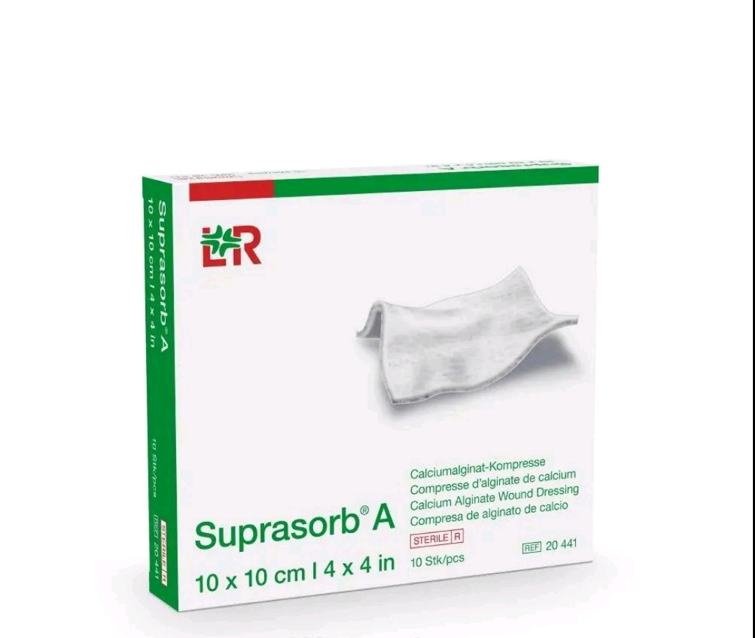 Абсорбуюча пов'язка з кальцію альгінату, стерильна Suprasorb A 10х10см, 10 штук